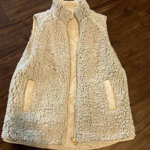 Boutique reversible vest, cream colored